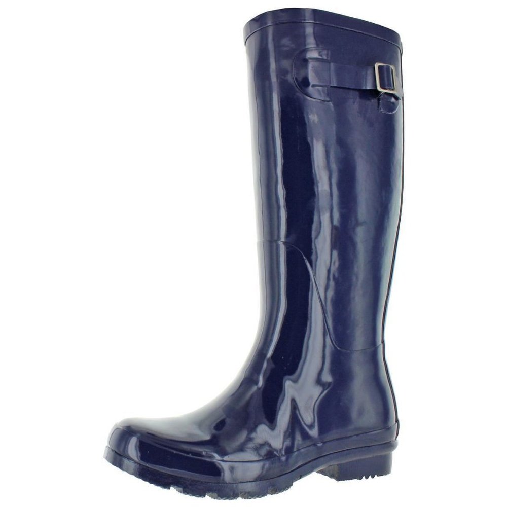 Nomad Womens Hurricane II Navy Wellie Rain Boots Shoes 10 Medium